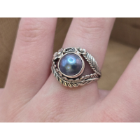 Echt zilveren ring met een parel